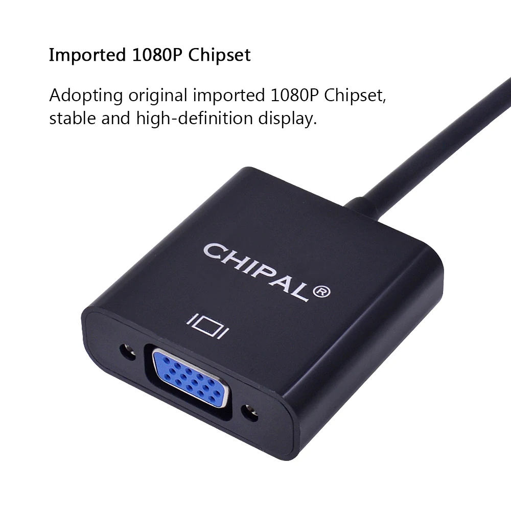 CHIPAL 10 шт. HD 1080P для HDMI-VGA конвертер Кабель-адаптер для все-в-одном ПК компьютер настольный ноутбук планшет HDTV монитор