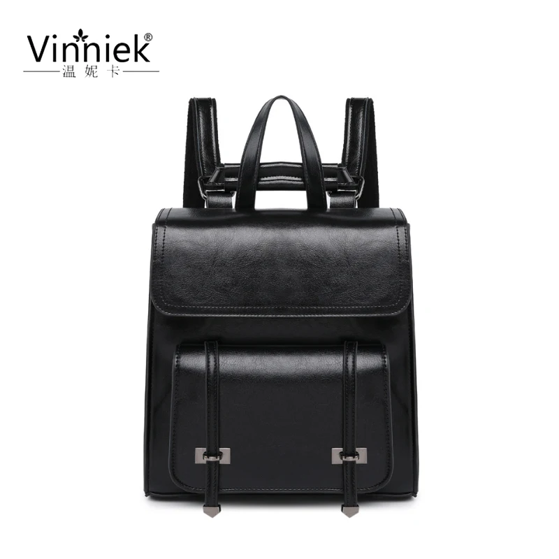 

Fashion Genuine leather Backpack ladies knapsack Solid color Cowhide student bag designer casual large capacity travel bags