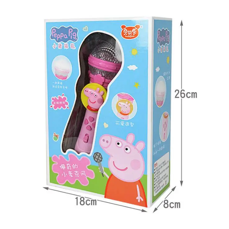 20 سنتيمتر 2019 جديد حقيقية Peppa الخنزير جورج الأطفال آلات موسيقية ضوء الموسيقى ميكروفون التعليم لعبة هدايا عيد الميلاد للأطفال