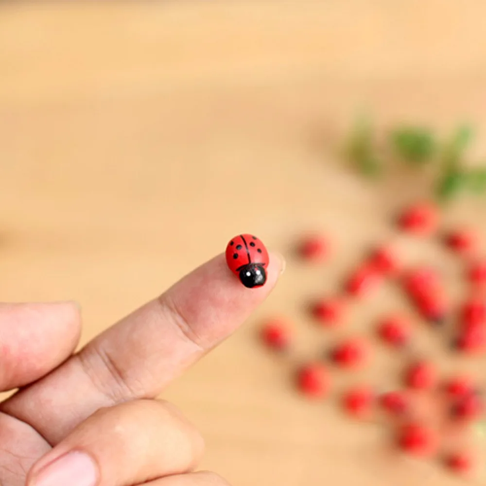 2019 10Pcs Mini Ladybird Red Beetle Ladybug Fairy Doll House Garden Decor Ornament 2019 10Pcs Mini Ladybird Red Beetle Ladybug Fairy Doll House Garden Decor Ornament