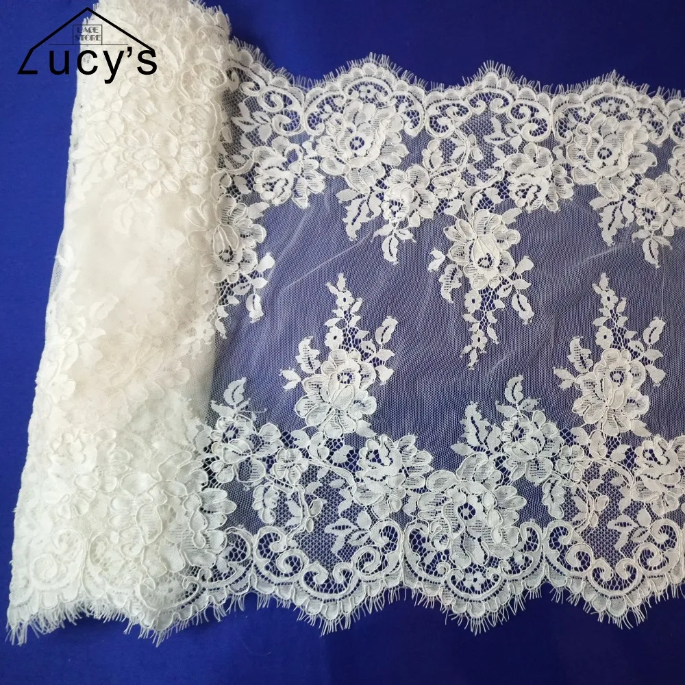 

3Meters/ lot High Quality Soft Nylon Eyelash Lace Trim For Wedding European Floral Eyelash Lace Fabric border cording lace!!