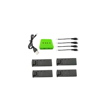 

4PCS 3.7V 800mah Lithium Battery + 4-in-1 Charger + 4PCS Flash Cable for YH-19 YH-19HW Folding Quadcopter Spare Parts