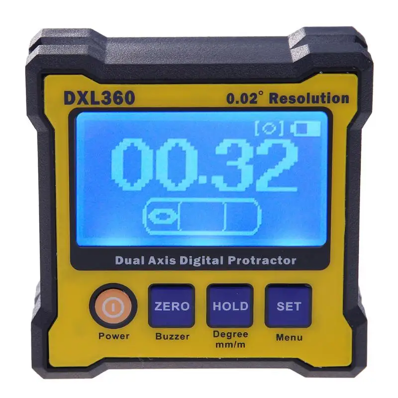 

DXL360 High Precision Dual Axis Goniometer Angle Meter Digital Level Gauge Angle Protractor Angle Meter With USB Cable Charger