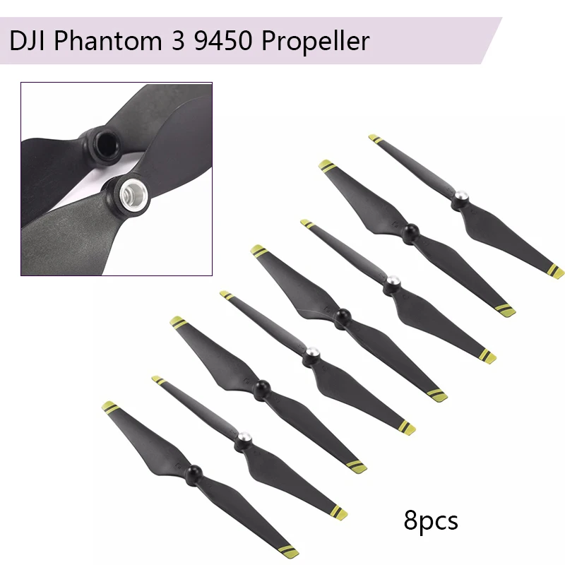 8pcs 9450 Propeller for DJI Phantom 3 2 3A 3P 3S Drone Camera Blades Prop Spare Parts Self Locking Accessories | Электроника