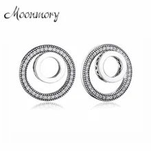Moonmory стерлингового серебра 925 осень Forever Signature Spinny серьги в форме сердца женские свадебные украшения