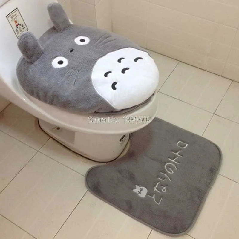 3 piece/set toilet cover /toilet seat covers /carpet Totoro Cartoon thickening toilet potty sets