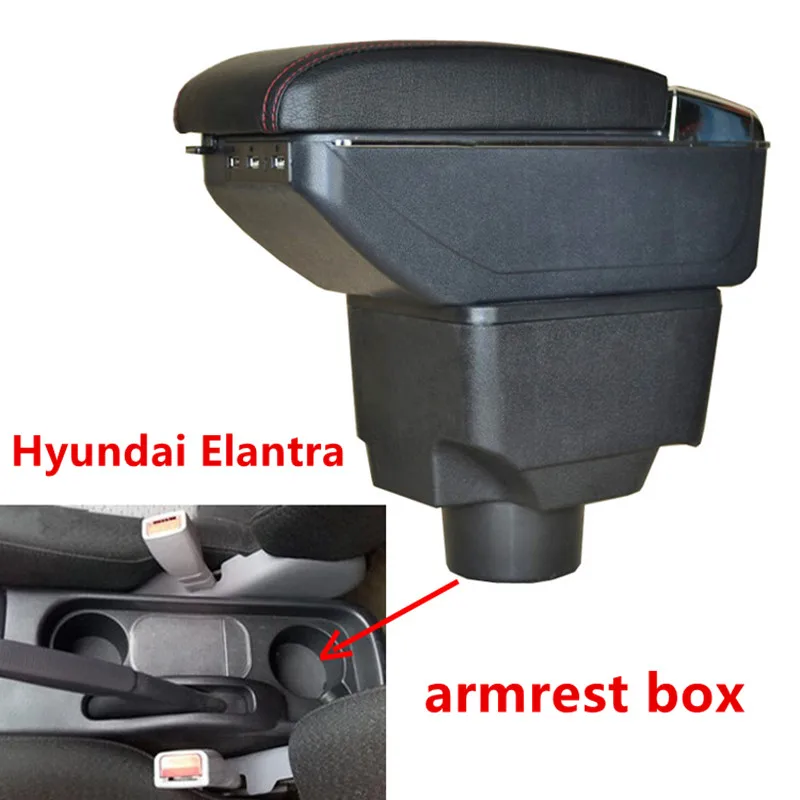 

For Hyundai Elantra XD armrest box central Store content Storage box with cup holder ashtray USB interface