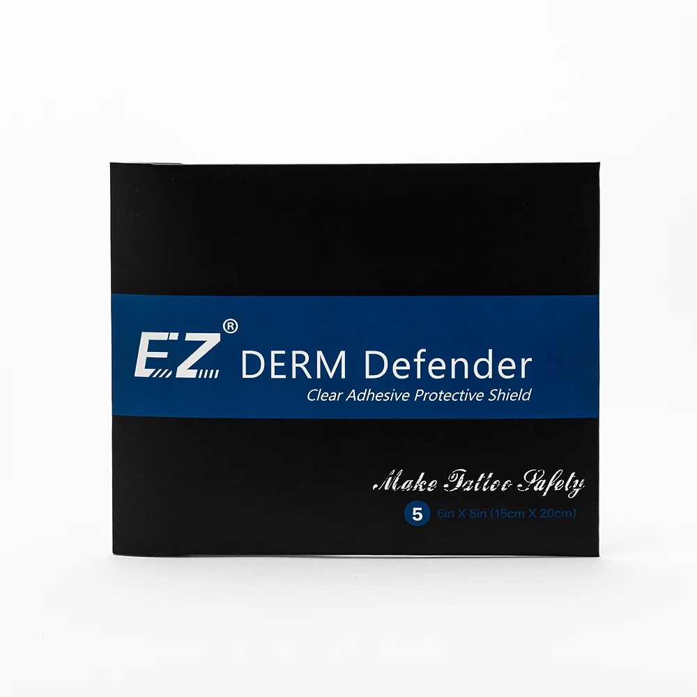 EZ Премиум тату пленка Derm Defender татуировки клей защитный щит тату после ухода принадлежности 5 листов портативная упаковка