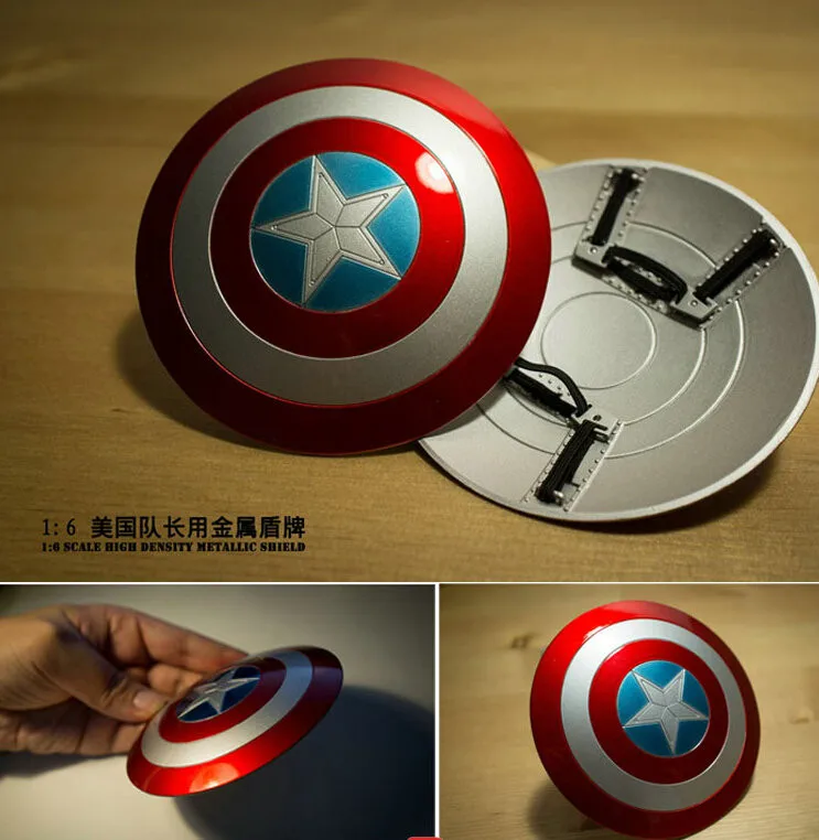 

1/6 Captain America Shield Metal material Can buckle Hand latest improved for 12" Action Figure doll Toys soldier model