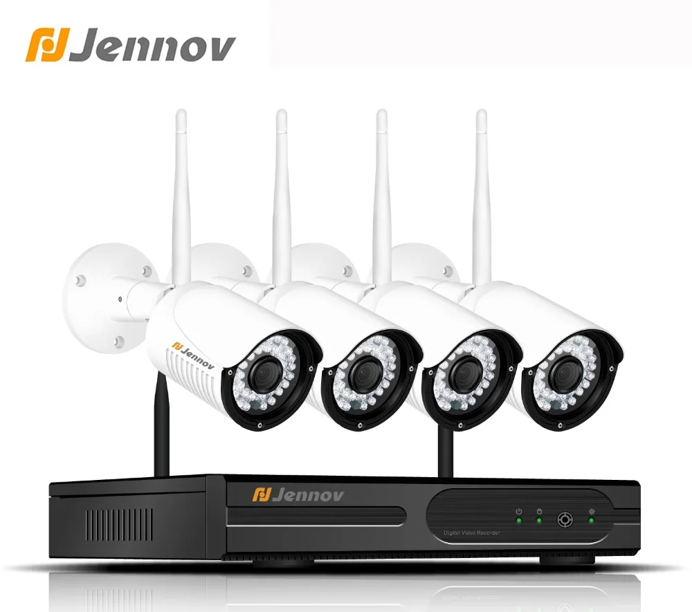 

Jennov 4CH 1080P Video Surveillance 2MP IP Camera Wireless Camera Security System NVR Wi-Fi CCTV Set Outdoor Night Vision P2P HD