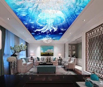 

Custom ceiling wallpaper, star sea jellyfish for apartments, houses, office or retail space background wall waterproof wallpaper