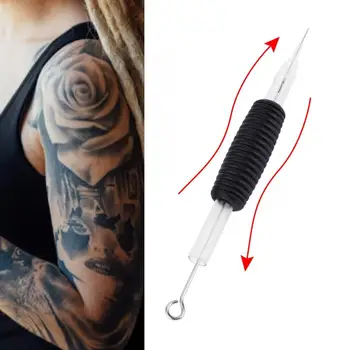 

Grip Tattoo 3RL Transparent Silicone Anti-slip Tattoo Grip Handle with Needle 10pcs Tattoo Tube