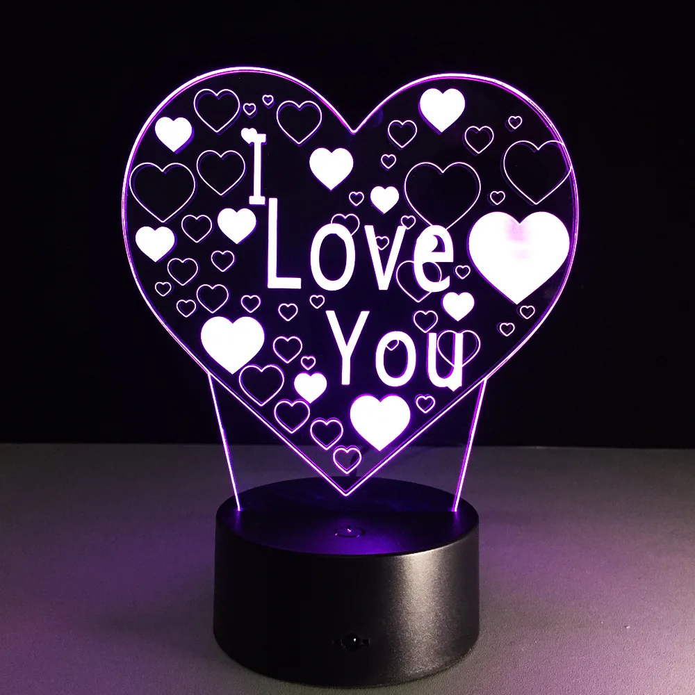 

Романтическое украшение для комнаты Love, светодиодная Ночная подсветильник ка, фигурка героя, беспроводной динамик, 7 цветов, регулируемый, д...