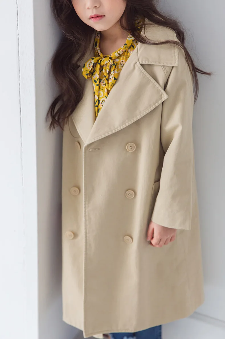 little teenage girls solid jackets children long trend coats kids outwears tops 2018 autumn kids cotton coat for girls clothing (8)