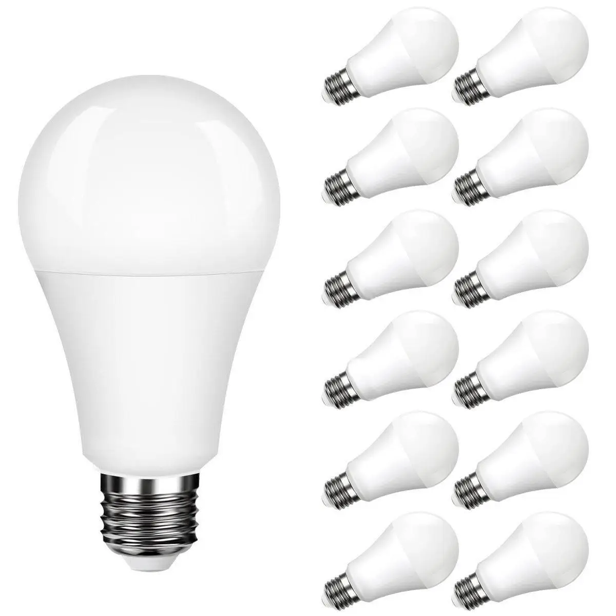 SOL светодиодный 12 упакованный A19 E26 E27 Базовый светодиодный светильник, лампа с регулируемой яркостью, Дневной светильник, белый, 5000 К, 100 Вт, эквивалент 11 Вт, CRI 80