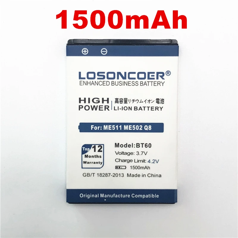 100% оригинал LOSONCOER 1500 мАч BT60 для Motorola E1000 A732 C168 A1210 A3000 ME511 ME502 Q8 V360 V980 C975 W218 W208