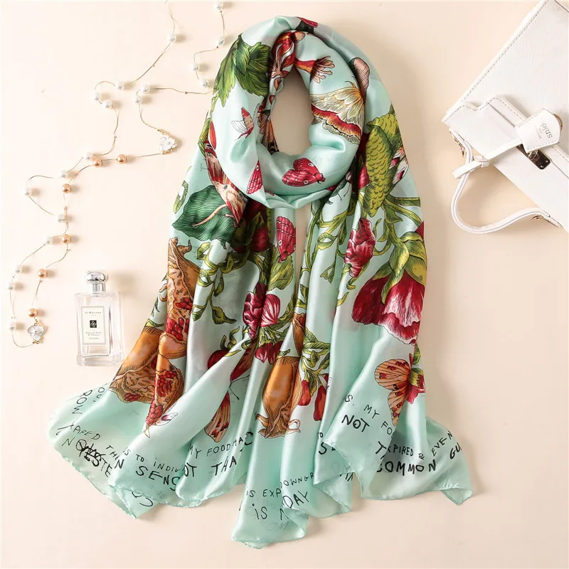 fashion spring summer women scarf silk scarves classic female shawl Foulard ladies Beach cover-ups wrap bandanna muffler pareo