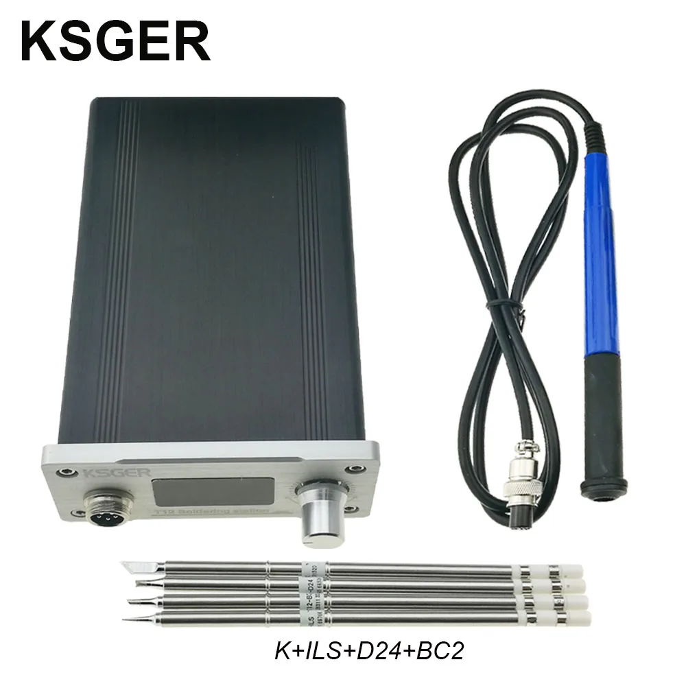 KSGER STM32 OLED V2.1S DIY T12 Электрический паяльник станция FX9501 сплав паяльная ручка контроллер температуры сварочный инструмент - Цвет: SET 4