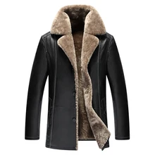 New Brand Luxury Leather Jackets Genuine sheepskin leather men’s wool fur liner men leather coats
