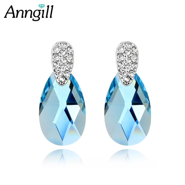 Anngill Горячие Кристаллы от Swarovski серьги модные брендовые свадебные серьги стержня для Для женщин Высокое качество ювелирных изделий