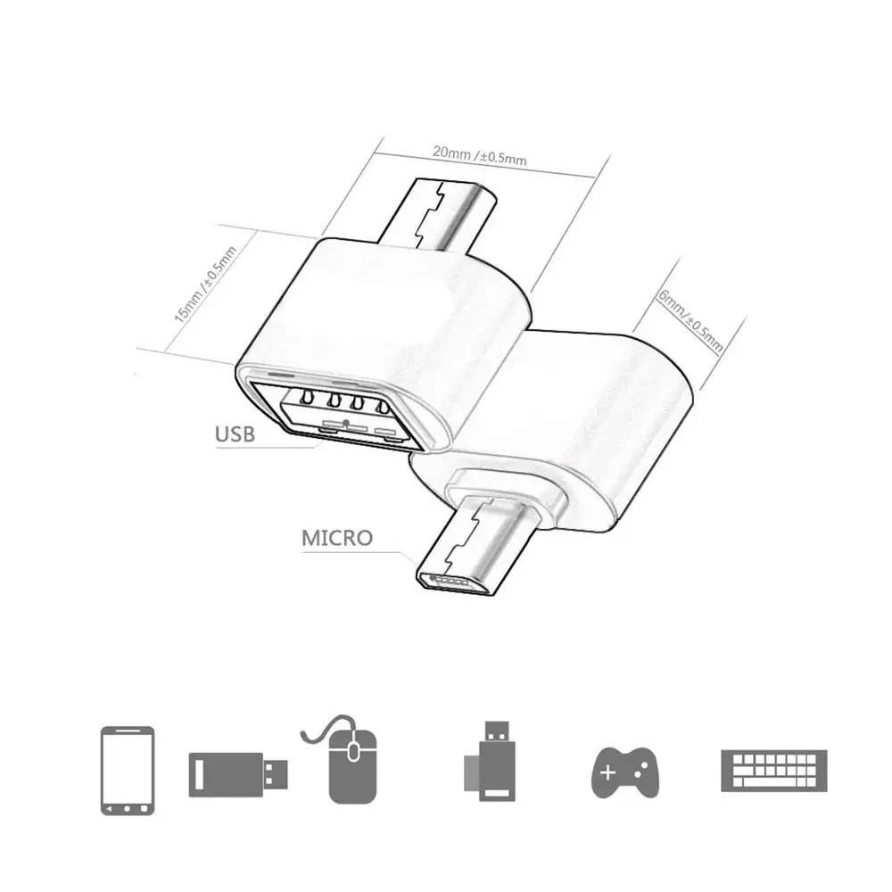 Ingelon 2 шт. OTG USB адаптер USB к Micro кабель адаптер кабель конвертер для флешки USB флэш-накопитель к телефону Мышь Клавиатура OTG