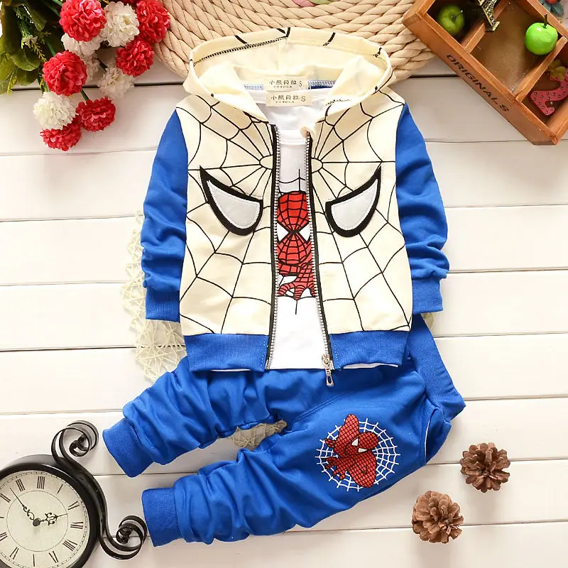 

2016 Autumn Winter Batman baby boy clothes long-sleeved T-shirt+striped pants newborn toddlers baby clothing 3 Piece set