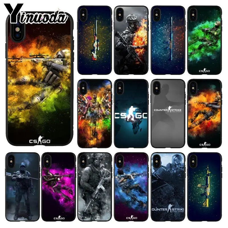 Yinuoda cs go gun game TPU Мягкий силиконовый чехол для телефона iPhone 6S 6plus 7 7plus 8 8Plus X Xs MAX 5 5S XR |