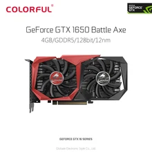 Оригинальная Красочная видеокарта Nvidia GeForce GTX 1650 4G для игр, карта 1485 МГц, GDDR5, 4 Гб, поддержка CUDA 896, DP, HDMI, DVI