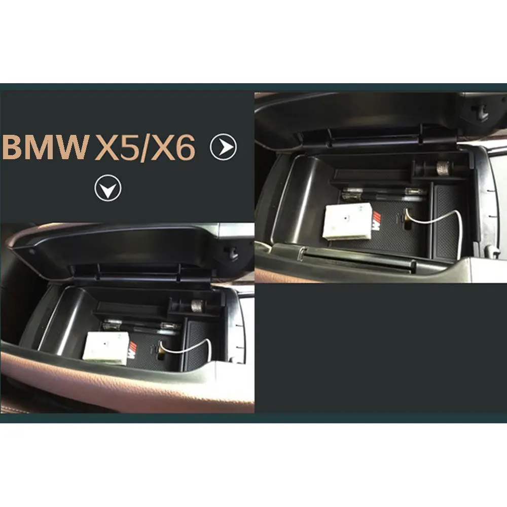 BBQ@ FUKA подходит для BMW X5 F15 X6- центральная консоль подлокотник коробка для хранения Органайзер лоток автомобильные аксессуары