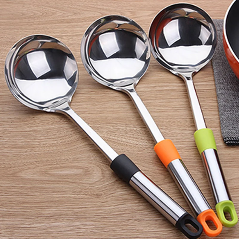 

Long Handle Soup Ladle Spoon Wall Hanging Stainless Steel Spatula Sauces Spoon Tableware Kitchen Cooking Utensils Tool