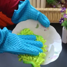 1 шт. практичная пищевая термостойкая Толстая силиконовая Кухня барбекю Горячая Печь Водонепроницаемая готовка барбекю выпечка, гриль-перчатка