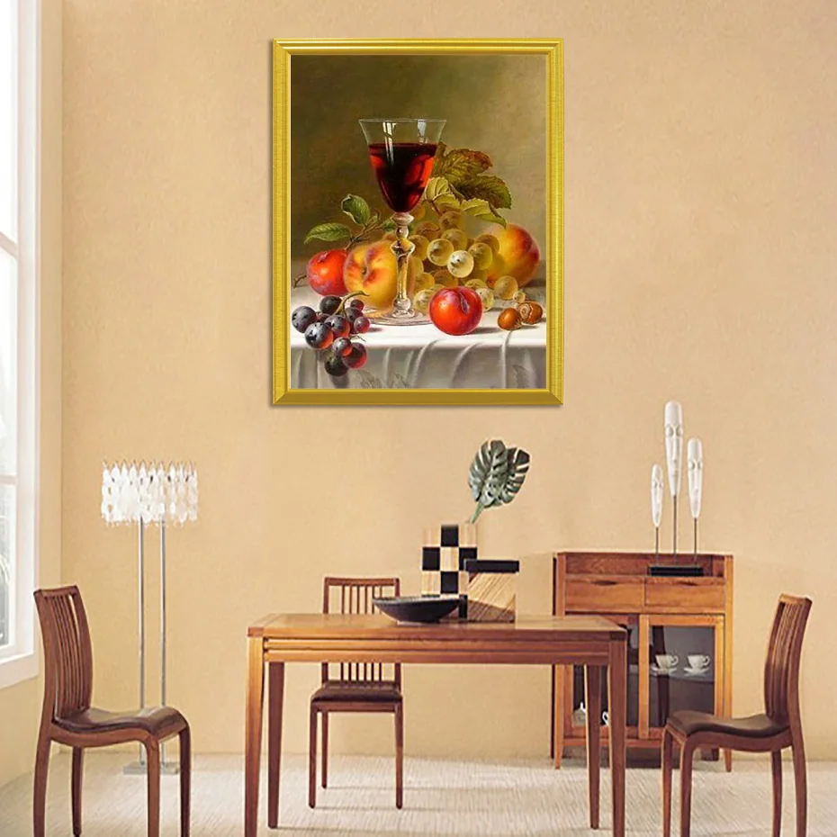 DUOYISHANG 5D DIY алмазная живопись фрукты вино натюрморт полная квадратная Алмазная вышивка Стразы мозаика домашний Декор картина