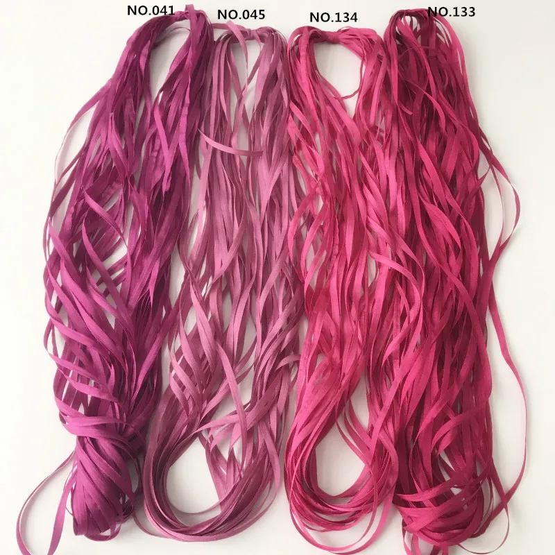 

Diy ribbon 4mm 50mts/roll 100% pure silk grosgrain ribbon solid color for embroidery designs,soft hand feel,free shipping