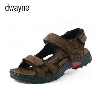 

Top quality sandal men sandals summer genuine leather sandals men outdoor shoes men leather sandals plus size 2019
