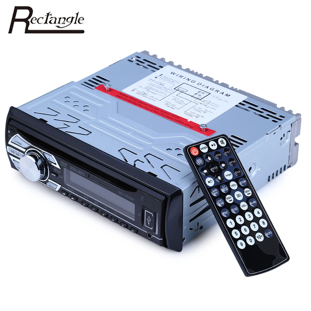 

Rectangle 1 Din Car Audio Radio Player FM Aux Input Receiver Support SD USB DVD CD MP3 Radio Audio Plyaers With Remote Control
