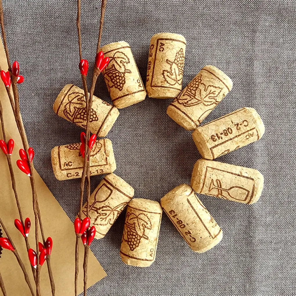 15PCS Straight Bottle Wood Corks Wine Bottle Stopper Corks Bottle Plug