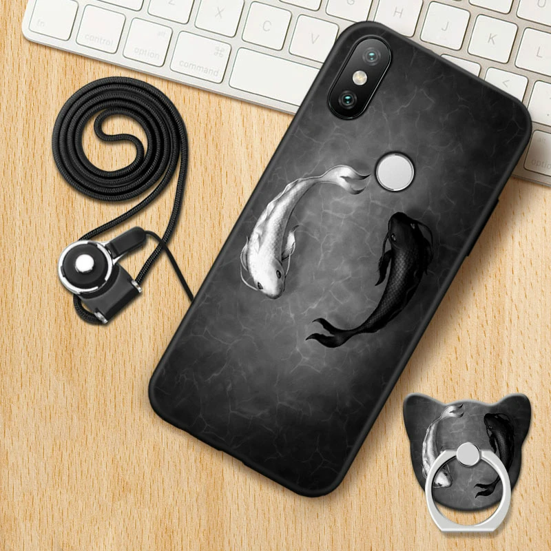 

For Xiaomi Mi max 3 Case Cute Style Black Frame Cartoon Painted Phone Shell Cover For Xiaomi Mi max3 back cover #001