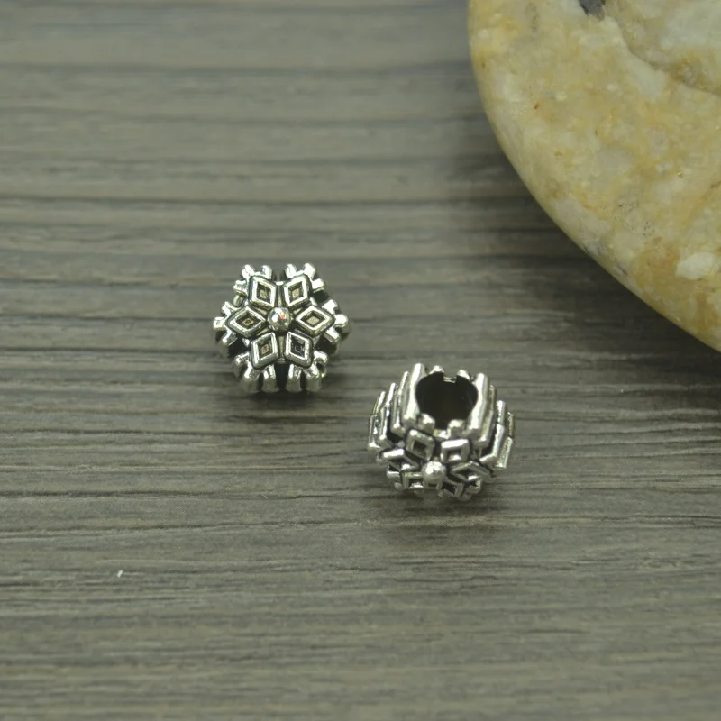 15 шт. бусины в форме снежинки 12 х12 мм|big hole|snowflake beadsbeads fit |
