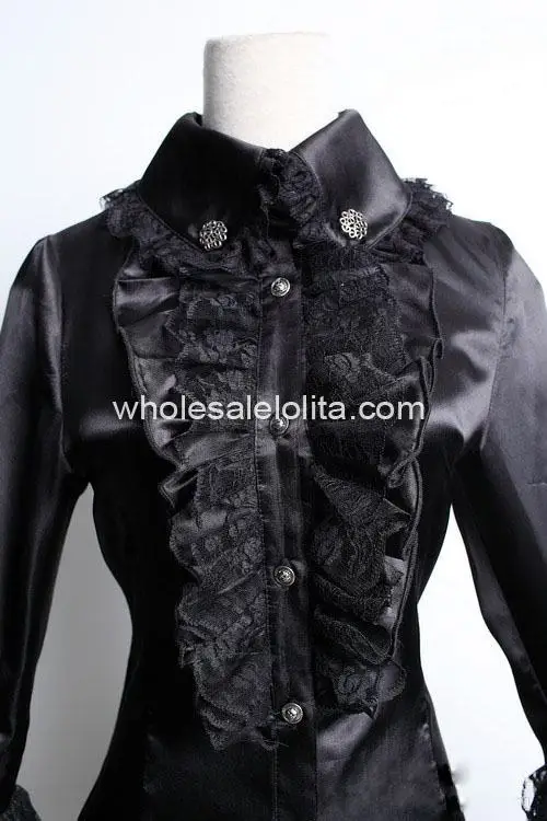 

Custom Made Blouse Ladies Light Green Chiffon Stand Collar Long Sleeves Ruffled Lolita Blouse Sweet Lace Lolita Shirt