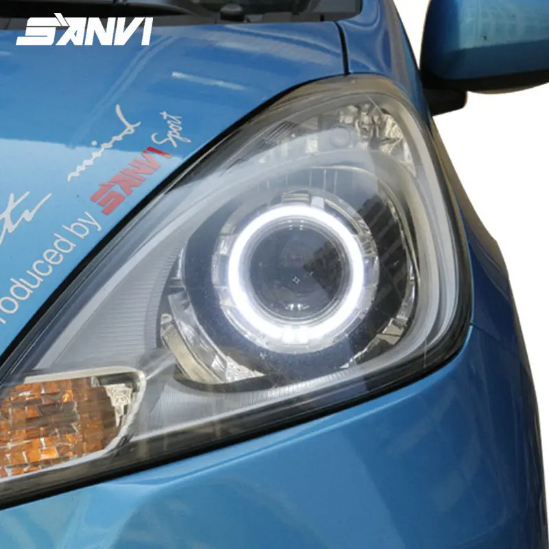 SANVI фары для Honda Jazz Fit с Q5 проекторным объективом BMW-style Engel Eyes Halos фары в сборе Автозапчасти для автомобиля