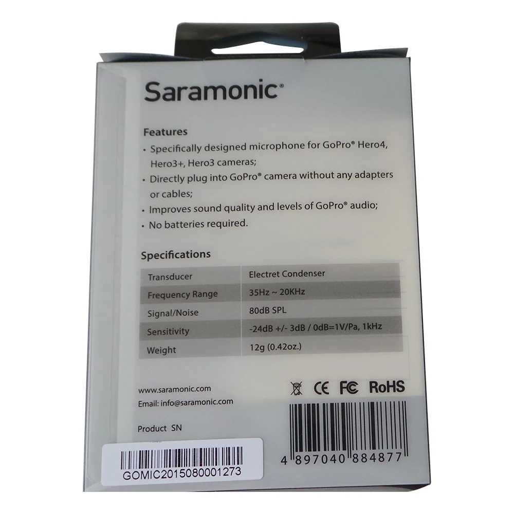 Saramonic gomic Профессиональный мини двойной X/Y стерео мяч конденсаторный микрофон для