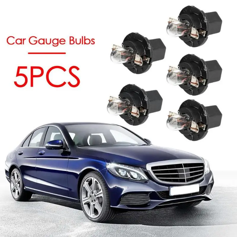 

5pcs/set 14V 1.4W T5 Halogen Car Gauge Bulbs for Interior Dashboard Instrument Cluster Light Black for Santana/Volvo