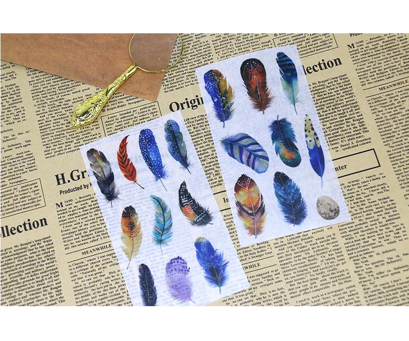 6 листов/упаковка Kawaii канцелярские наклейки милые перьевые наклейки милые бумажные наклейки для детей DIY дневник в стиле Скрапбукинг фото абlums