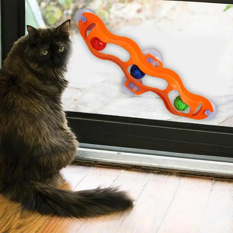 Забавная игрушка для питомца кошки котенок окно присоска интерактивный трек мяч интерактивная игрушка трек игровой туннель игрушки для питомцев продукты