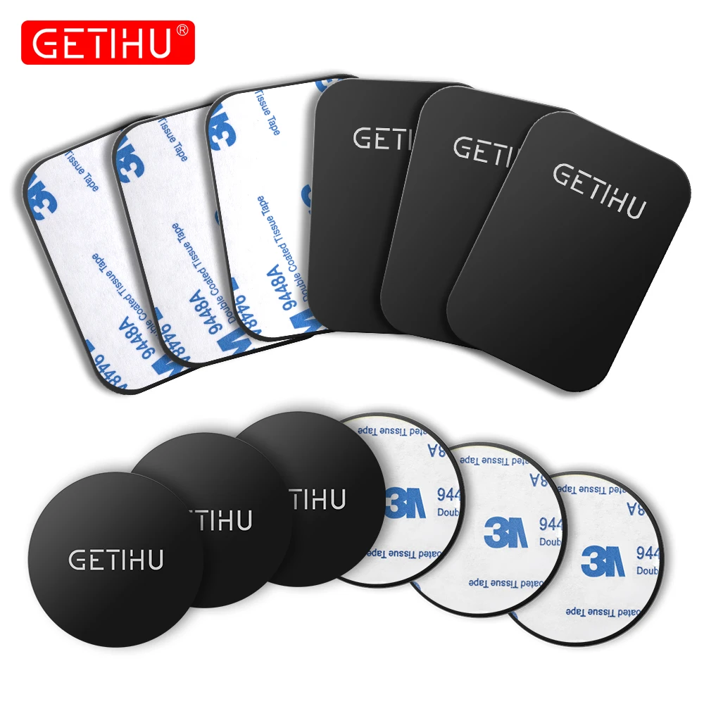 GETIHU, 3 комплекта, металлическая пластина для магнитного автомобильного держателя телефона, диск, железные листы для магнита, мобильного телефона, сотового телефона, смартфона, подставка для крепления