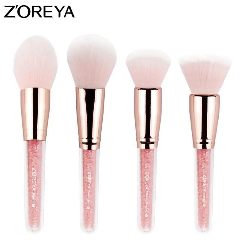 

Zoreya Brand 4pcs/set Patent make up Blush brushes with pink color foundation and countour makeup brush set for Cosmetic Tools