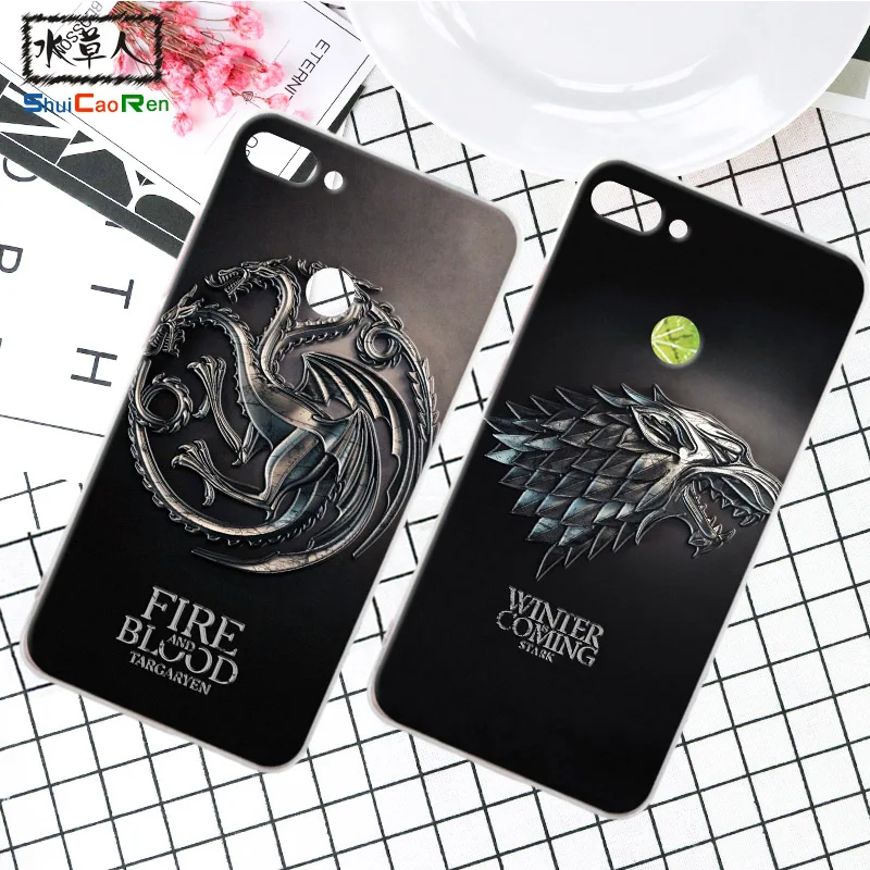 

ShuiCaoRen Silicone Case For Huawei Y9 2018 Retra Game of Thrones Cover Coque Ice and Fire Fundas For Huawei Y9 2018