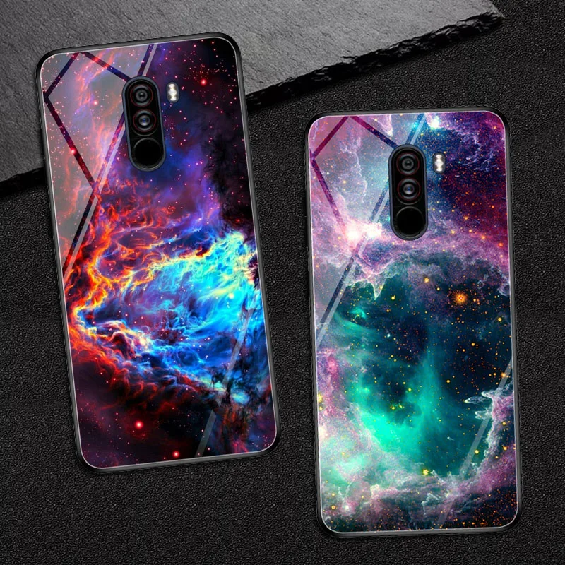 Goterfly стекло чехол для телефона 6,18 дюйма Pocophone F1 роспись Защитная крышка Чехлы Xiaomi PocoPhone F1 caso pocophon Поко f1