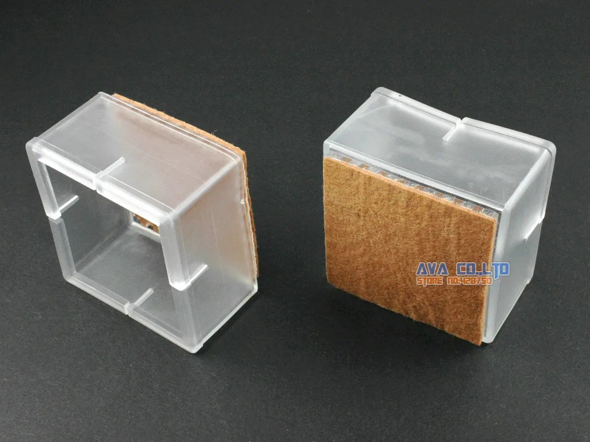 8 Pcs 45*45mm Chair Leg Cap Rubber Feet Protector Pad Cover Square Felt Base
