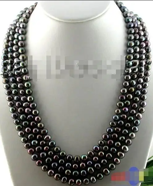 

FREE SHIPPING HOT sell new Style >>>>LONG 100" 9MM ROUND PEACOCK BLACK FRESHWATER PEARL NECKLACE